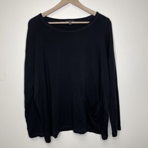 Eileen Fisher Tencel, Spandex Lower Lt Pocket Black Size L